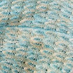 Pre Owned Missoni Blue Embellished Crochet Knit Strappy Maxi Dress S