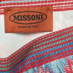 Missoni Blue Chevron Pattern Knit Mini Skirt S