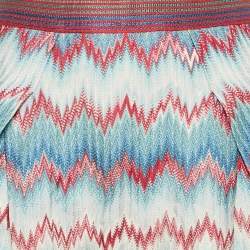 Missoni Blue Chevron Pattern Knit Mini Skirt S