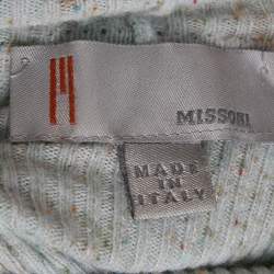 Pre Owned Missoni Light blue Rib Knit Turtle Neck Long Sleeve Sweater S