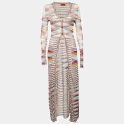 Missoni Multicolor Knit Button Front Long Cardigan S
