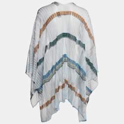 Pre Owned M Missoni Blue Lurex Knit Open Front Cardigan One Size 