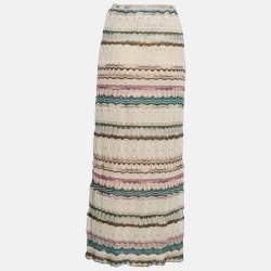 Missoni Blue Patterned Knit Maxi Skirt S