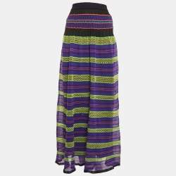 M Missoni Purple/Multicolor Patterned Knit Maxi Skirt S