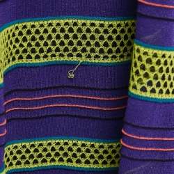 M Missoni Purple/Multicolor Patterned Knit Maxi Skirt S