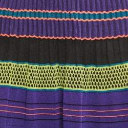 M Missoni Purple/Multicolor Patterned Knit Maxi Skirt S