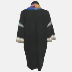 Missoni Multicolor Striped Wool Overlay Detail Oversized Cardigan M