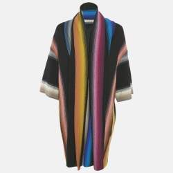 Missoni Multicolor Striped Wool Overlay Detail Oversized Cardigan M