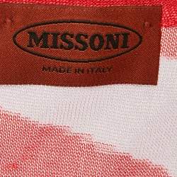 Pre Owned Missoni Red & Pink Knit Tank Top M