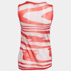 Pre Owned Missoni Red & Pink Knit Tank Top M