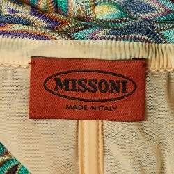 Pre Owned Missoni Multicolor Zig Zag Knit Halter Neck Mini Dress M