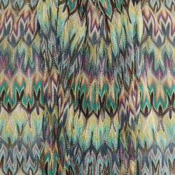 Pre Owned Missoni Multicolor Zig Zag Knit Halter Neck Mini Dress M