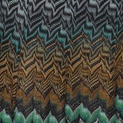 Pre Owned Missoni Black/Beige Patterned Knit Maxi Skirt L