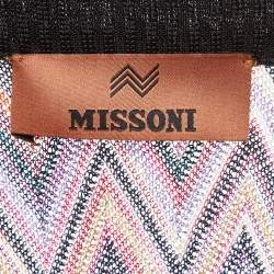 Pre Owned Missoni Multicolor Chevron Lurex Knit Long Cardigan S