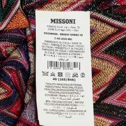 Pre Owned Missoni Multicolor Chevron Lurex Knit Long Cardigan S
