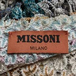 Pre Owned Missoni Multicolor Lurex Open Knit Long Cardigan S