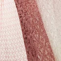Pre Owned Missoni Pink Crochet Knit Sheer Cardigan M
