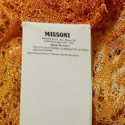 Pre Owned Missoni Yellow/Orange Ombre Crochet Knit Sheer Cardigan M