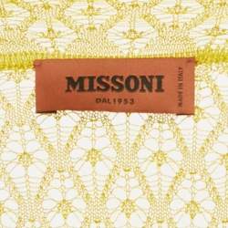 Pre Owned Missoni Yellow/Orange Ombre Crochet Knit Sheer Cardigan M