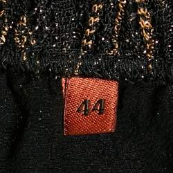 Pre Owned Missoni Brown Patterned Lurex Knit Flared Trousers M