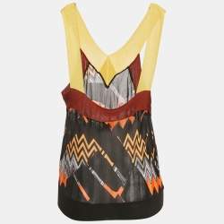 Pre Owned Missoni Black Zig Zag Knit Sleeveless Top S