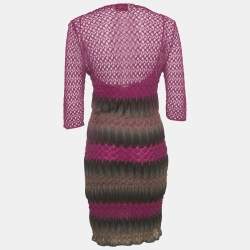 Pre Owned Missoni Multicolor Knit Midi Dress 