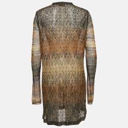 Pre Owned Missoni Black Lurex Knit Sheer Cardigan L