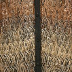 Pre Owned Missoni Black Lurex Knit Sheer Cardigan L