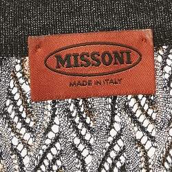 Pre Owned Missoni Black Lurex Knit Sheer Cardigan L