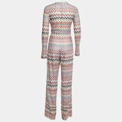 Pre Owned Missoni Multicolor Wave Patterned Lurex Knit Jumpsuit S