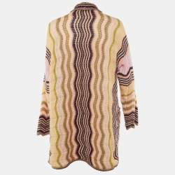 Pre Owned Missoni Multicolor Patterned Knit Open Front Cardigan L