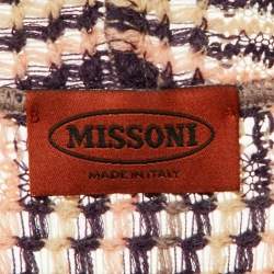 Pre Owned Missoni Multicolor Patterned Knit Open Front Cardigan L