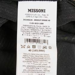 Pre Owned Missoni Black Zig Zag Knit V-Neck Sheath Dress S