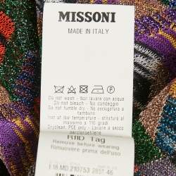 Pre Owned Missoni Multicolor Zig -Zag Lurex Knit Pullover L 