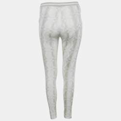Pre Owned Missoni White Patterned Rib Knit Waist Band Leggings M