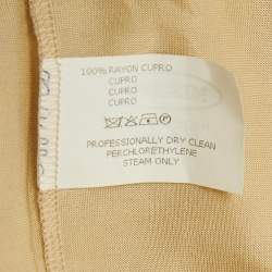 Pre Owned Missoni Beige Patterned Lurex Knit Ruche Midi Dress M