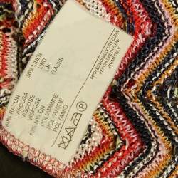 Pre Owned Missoni Multicolor Chevron Knit Top and Skirt M