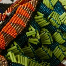 Pre Owned Missoni Multicolor Beaded Silk Shift Mini Dress S