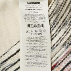 Pre Owned Missoni Purple Striped Stretch Knit Cardigan S