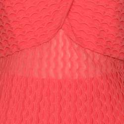 Pre Owned M Missoni Coral Cotton Knit Tops and Midi Skirt Set L