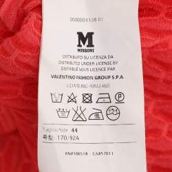 Pre Owned M Missoni Coral Cotton Knit Tops and Midi Skirt Set L