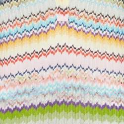 Pre Owned Missoni Multicolor Patterned Knit Plunge Neck Tunic Top M
