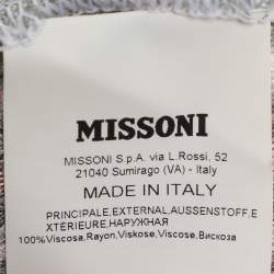 Pre Owned Missoni Multicolor Zig Zag Rib Knit Maxi Dress M