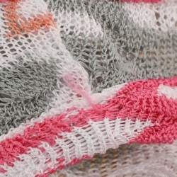 Pre Owned Missoni Multicolor Zig Zag Rib Knit Maxi Dress M