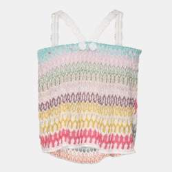 Pre Owned Missoni Multicolor Zig Zag Rib Knit Top S