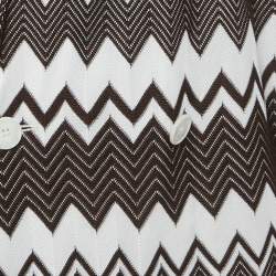 مملوكة مسبقًا بليزر ميزوني متعرج باللونين البني والأبيض مزدوج الصدر كبير الحجم مقاس صغير - سمول