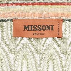 Pre Owned Missoni Multicolor Zig Zag Knit Open Front Cardigan S