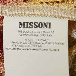 Pre Owned Missoni Multicolor Zig Zag Knit Open Front Cardigan S