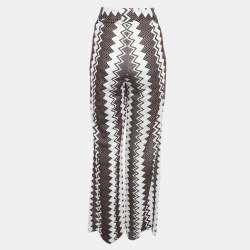 مملوكة مسبقًا Missoni Brown/White Zig Zag Knit Trousers S