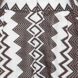 مملوكة مسبقًا Missoni Brown/White Zig Zag Knit Trousers S